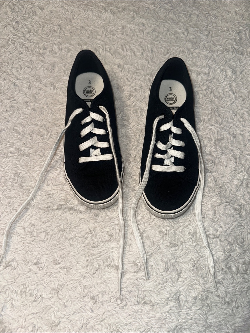 Black Canvas Lace-Up Kid’s Sneakers - Unbranded